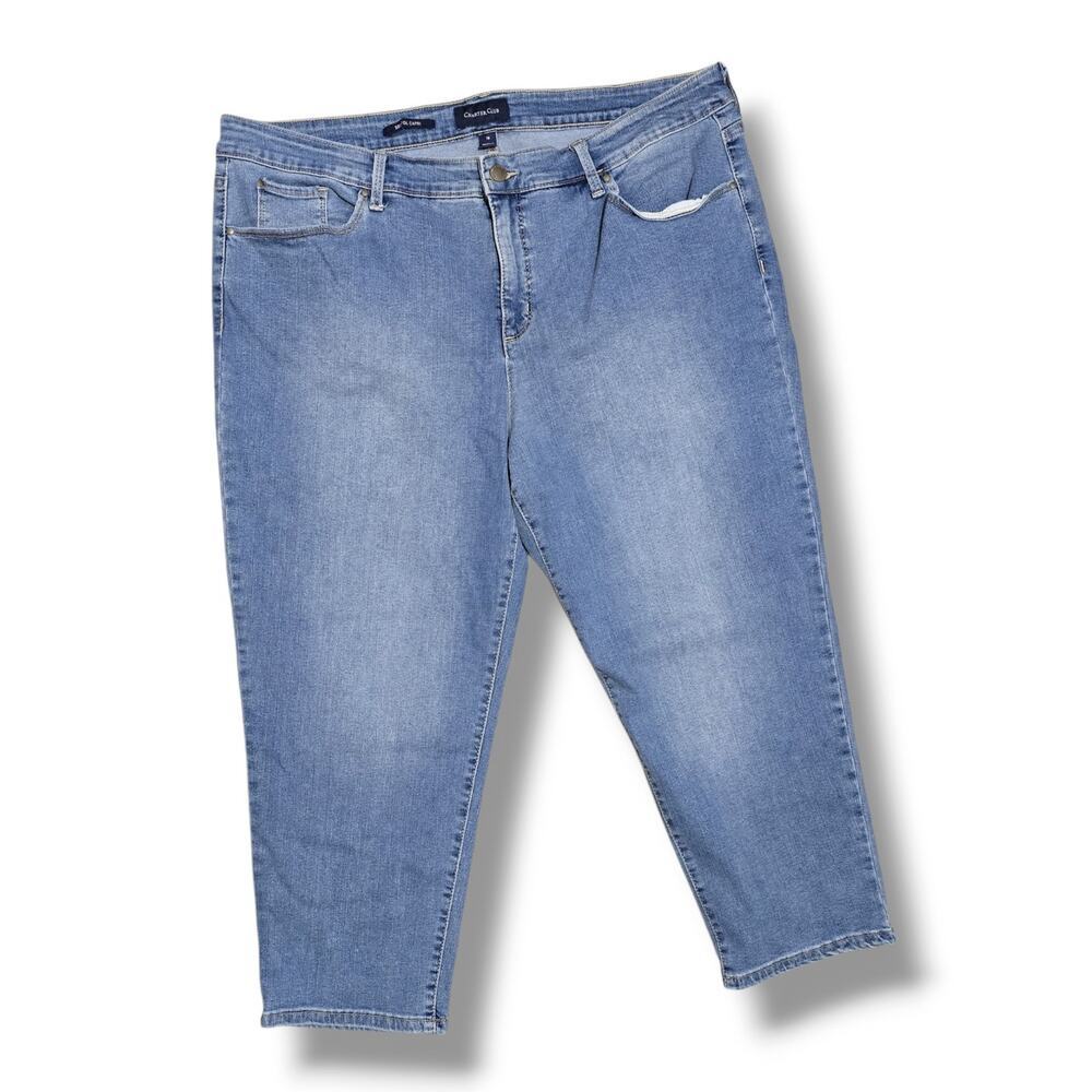 Charter Club plus size Bristol Capri Stretch Denim Jeans Medium Wash Size 18